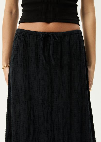 AFENDS Womens Frida - Seersucker Maxi Skirt - Black