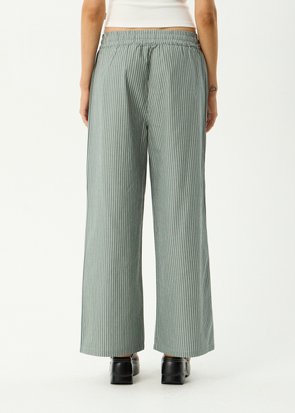 AFENDS Womens Pinned - Wide Leg Pant - Sycamore Stripe