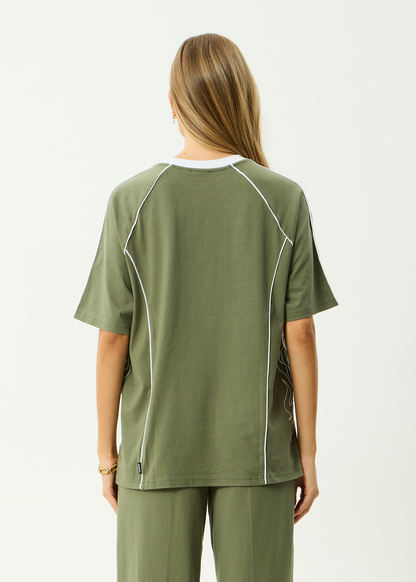 AFENDS Womens Dirts - Oversized Tee - Deep Olive