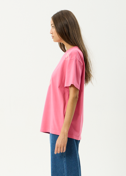 AFENDS Womens Sea Siren - Oversized Tee - Washed Raspberry