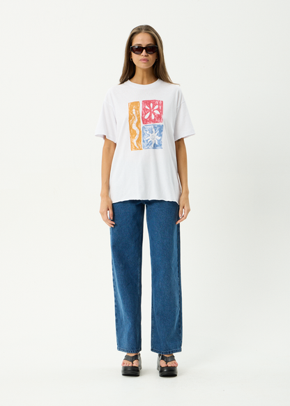 AFENDS Womens Zephyr - Oversized Tee - White