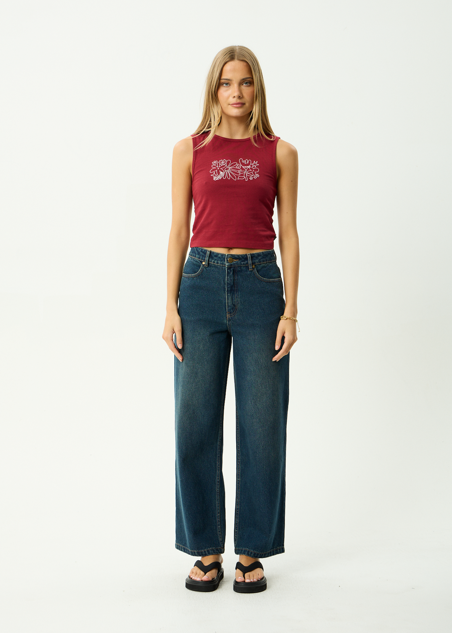 AFENDS Womens Garden Variety - Tank - Burgundy