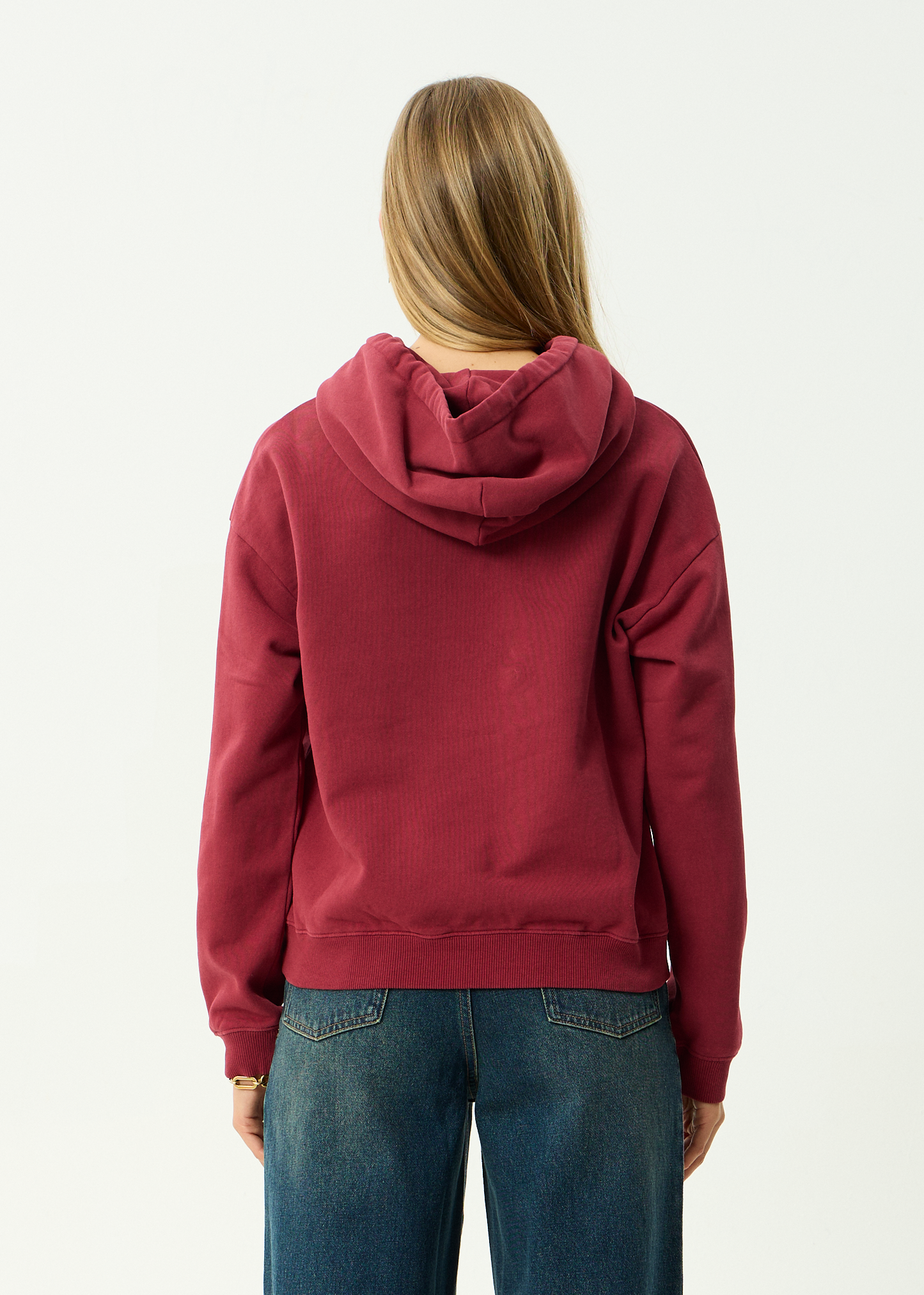 AFENDS Womens Garden Variety - Pull On Hood - Washed Burgundy