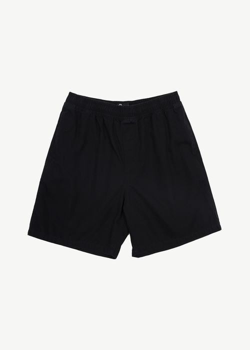 AFENDS Mens Ninety Eights - Baggy Elastic Waist Short - Black