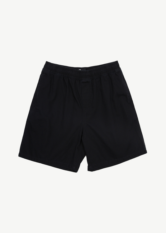 AFENDS Mens Ninety Eights - Baggy Elastic Waist Short - Black
