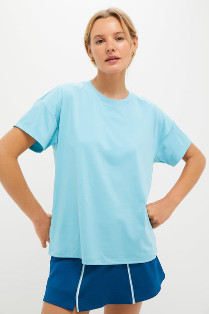 Bright Blue Short Sleeve Performance Jersey Ryan Boyfriend Tee
