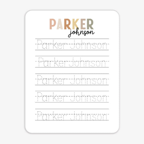 Kids Personalized Whiteboard | Hello My Name Is - Rustic Neutrals