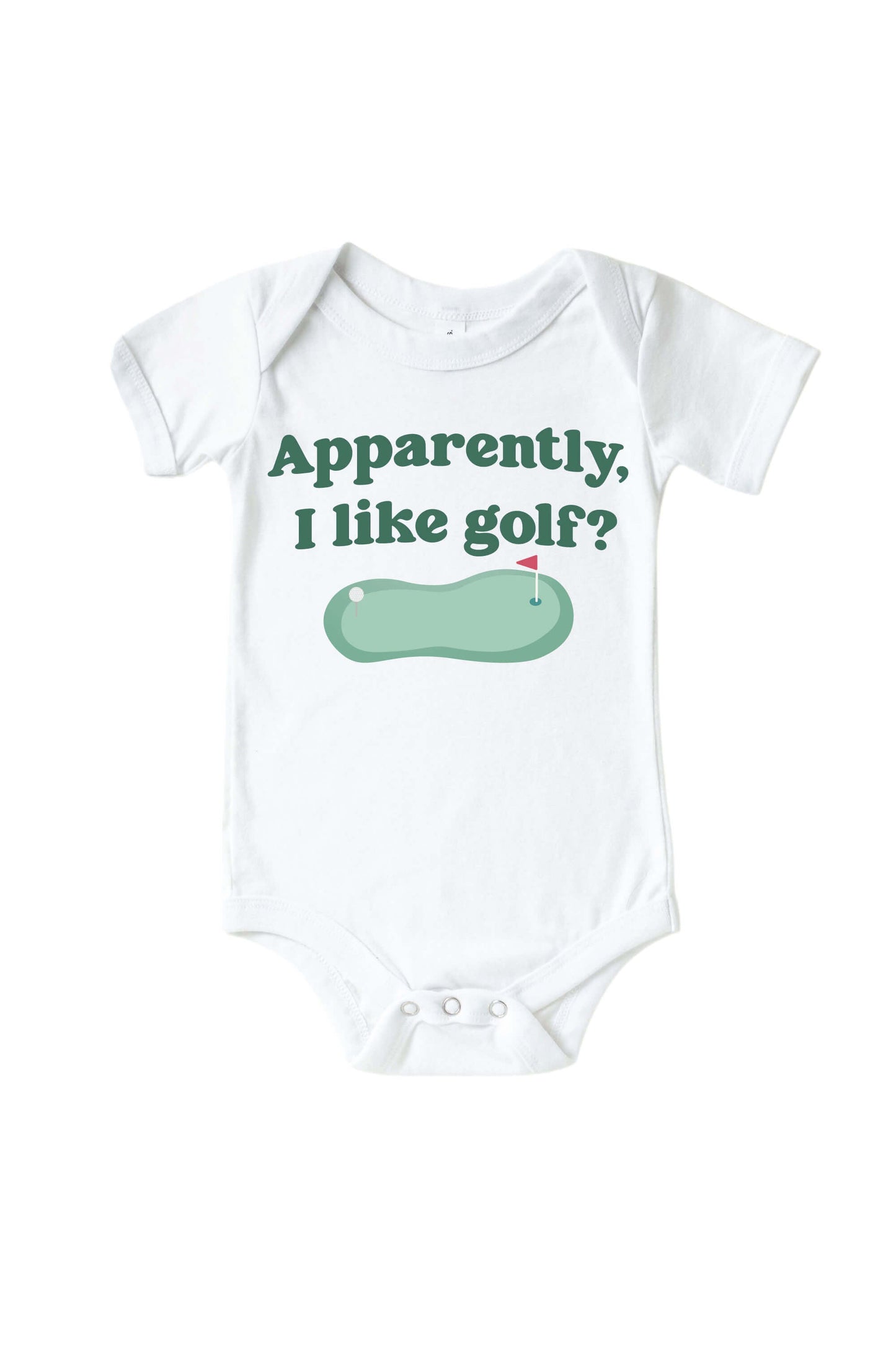 Apparently, I Like Golf Graphic Bodysuit & Kids Tee | White
