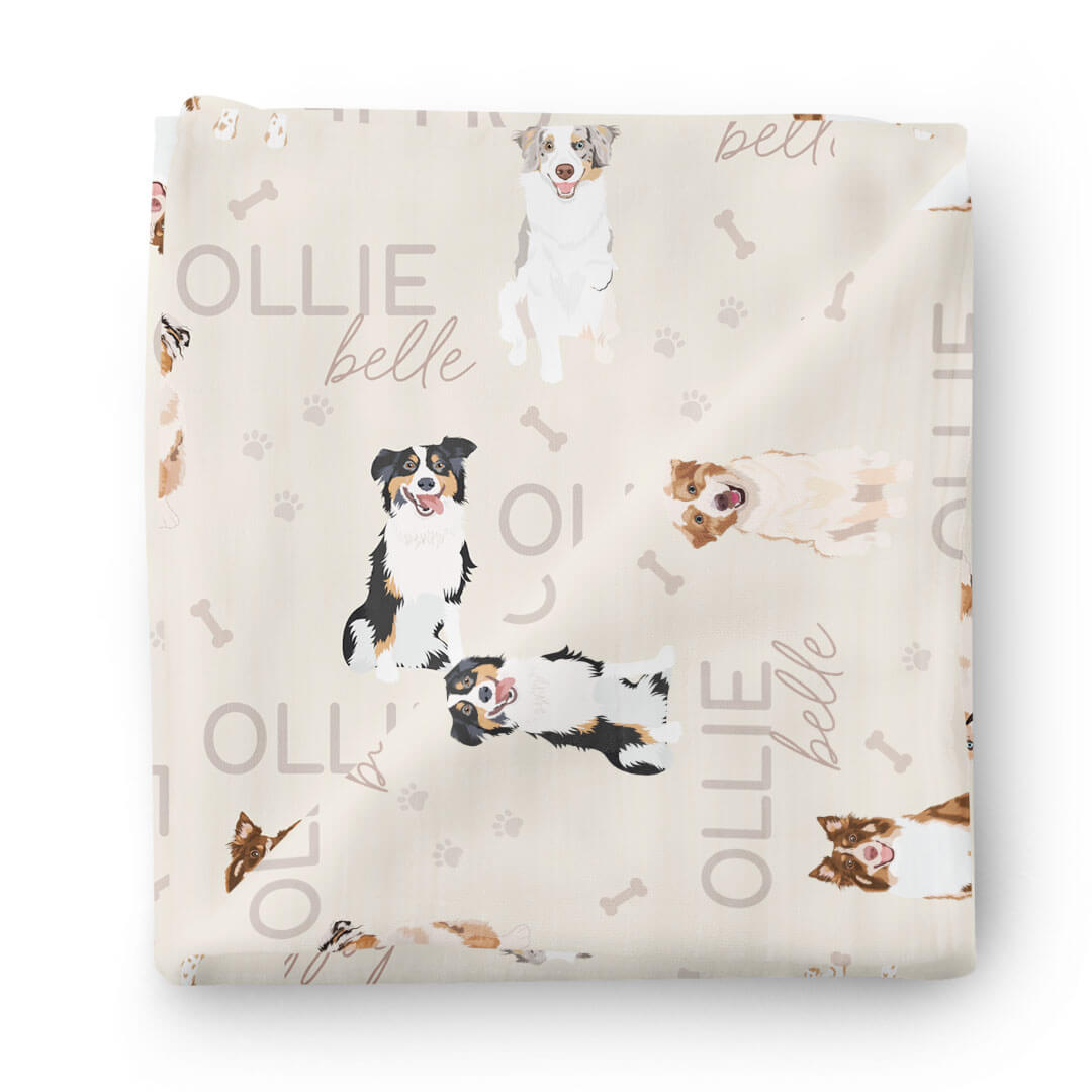 Personalized Baby Name Swaddle Blanket | Dog Breeds