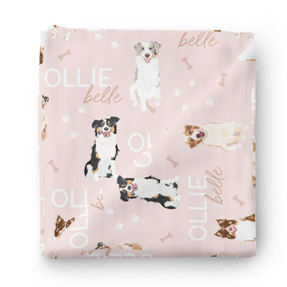 Personalized Baby Name Swaddle Blanket | Dog Breeds