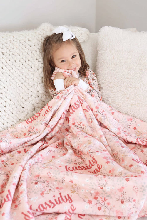 Autumn Blooms Personalized Kids Blanket