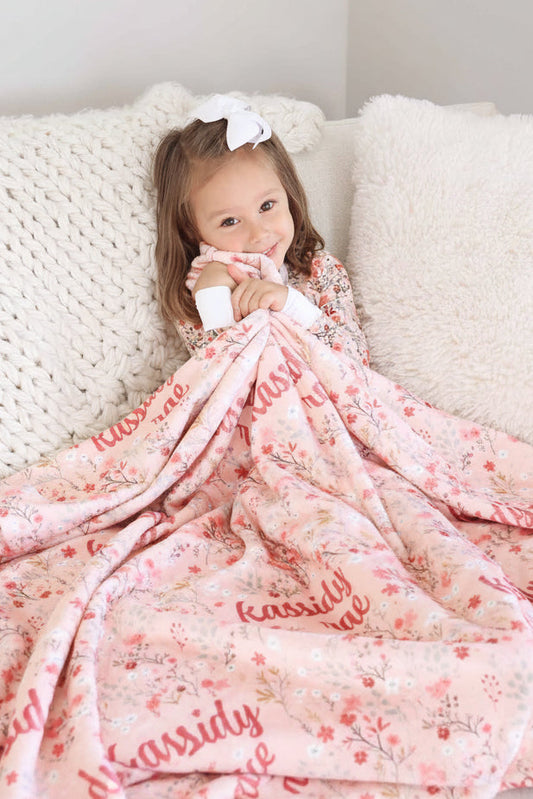 Autumn Blooms Personalized Kids Blanket