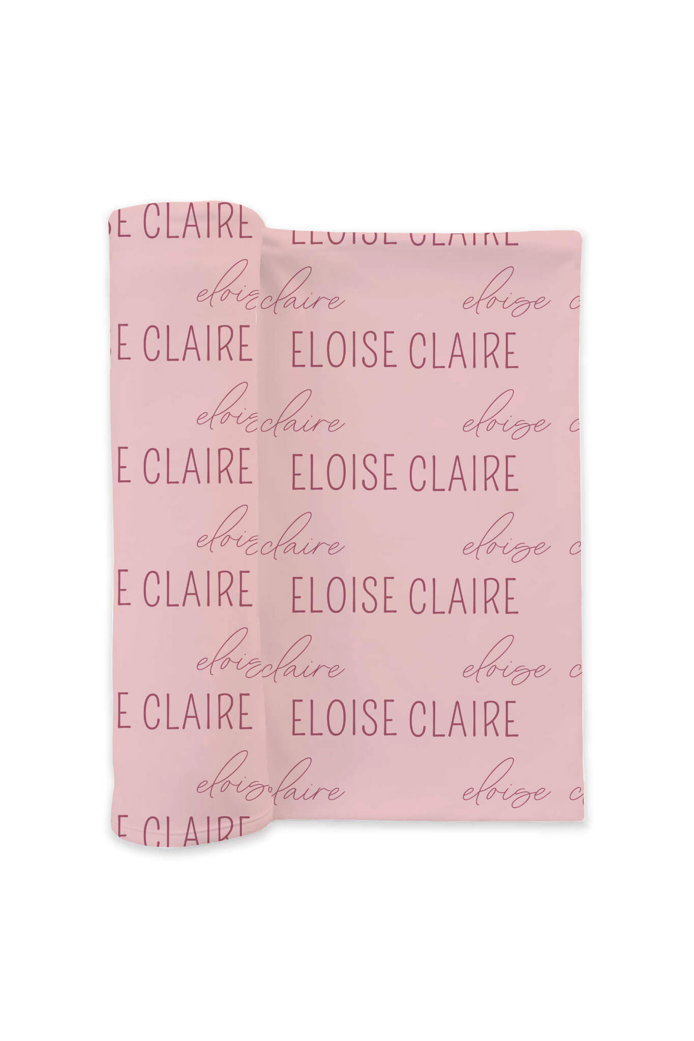 Personalized Baby Pink Baby Name Swaddle Blanket
