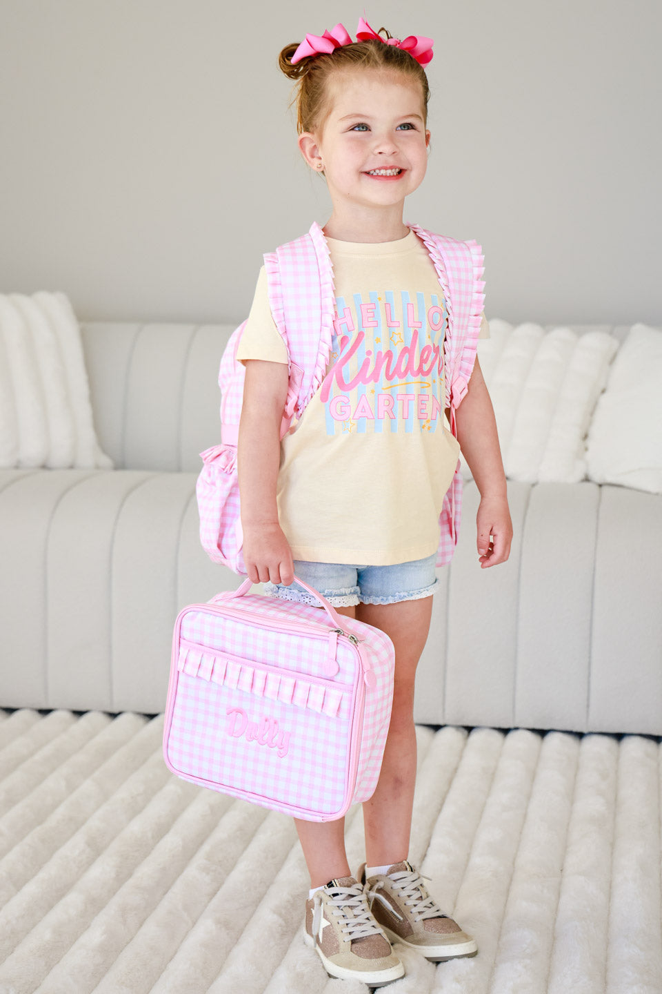 Hello New Grade Stripes Kids Graphic Tee | Natural