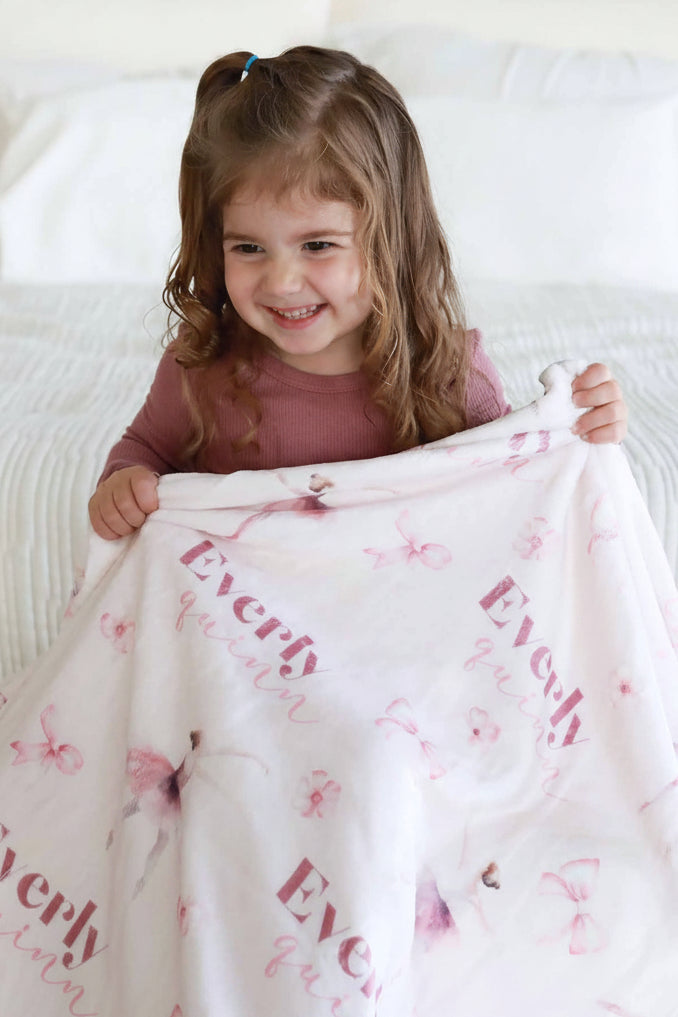 Ballet & Bows Personalized Kids Blanket