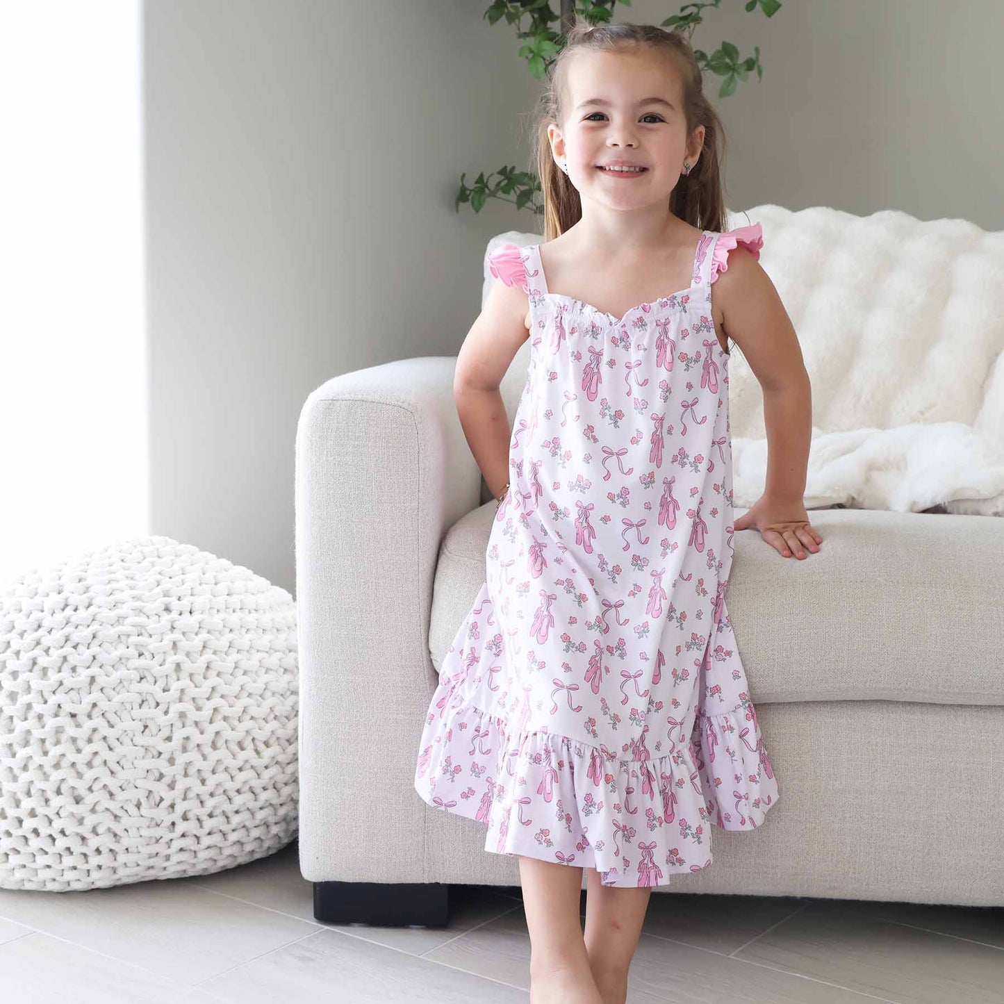 Girls' Full Length Ruffle Nightgown | Ballet Dreams