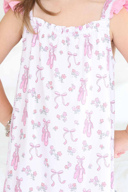 Girls' Full Length Ruffle Nightgown | Ballet Dreams