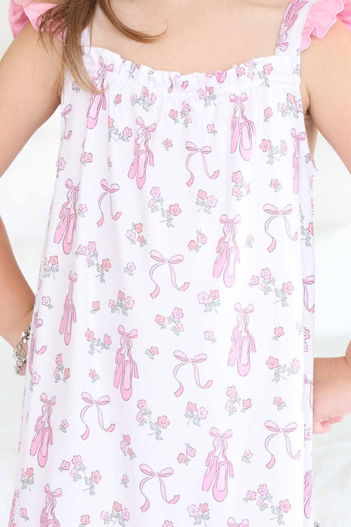 Girls' Full Length Ruffle Nightgown | Ballet Dreams