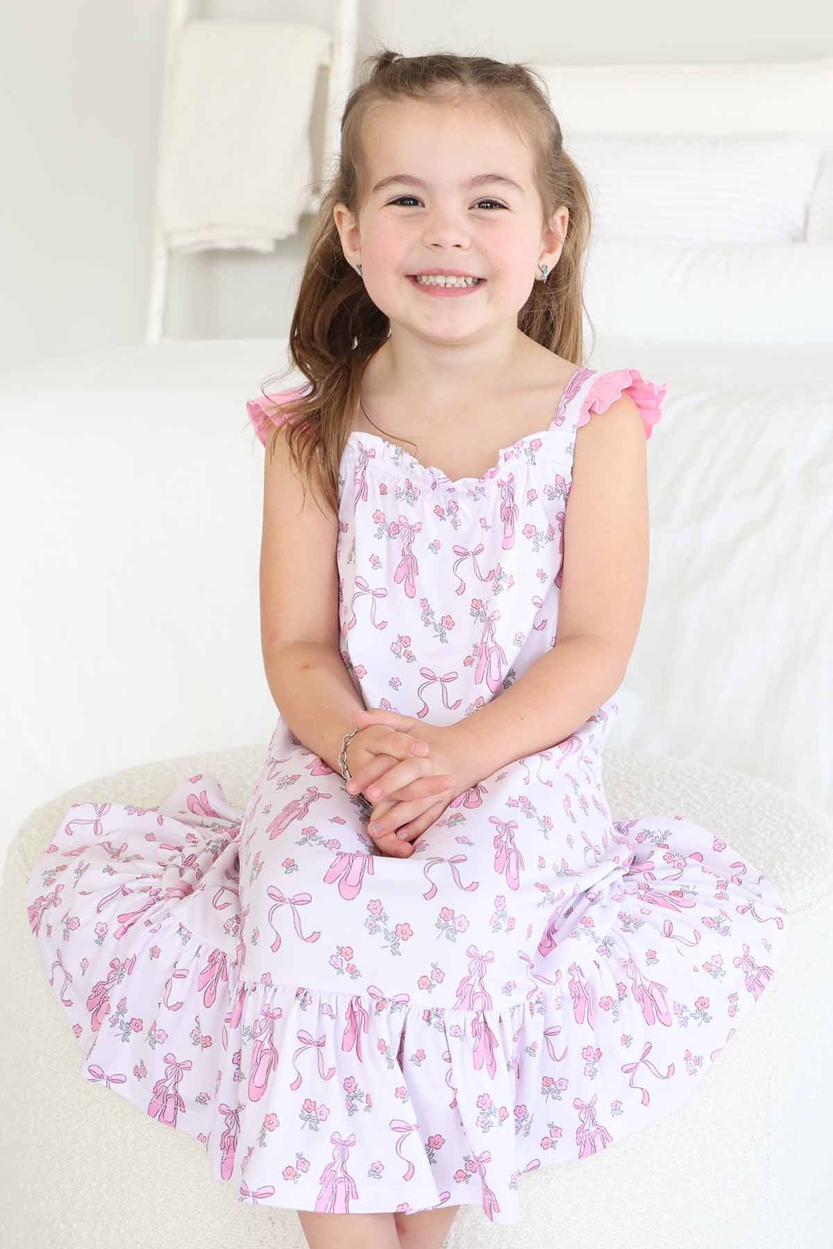 Girls' Full Length Ruffle Nightgown | Ballet Dreams