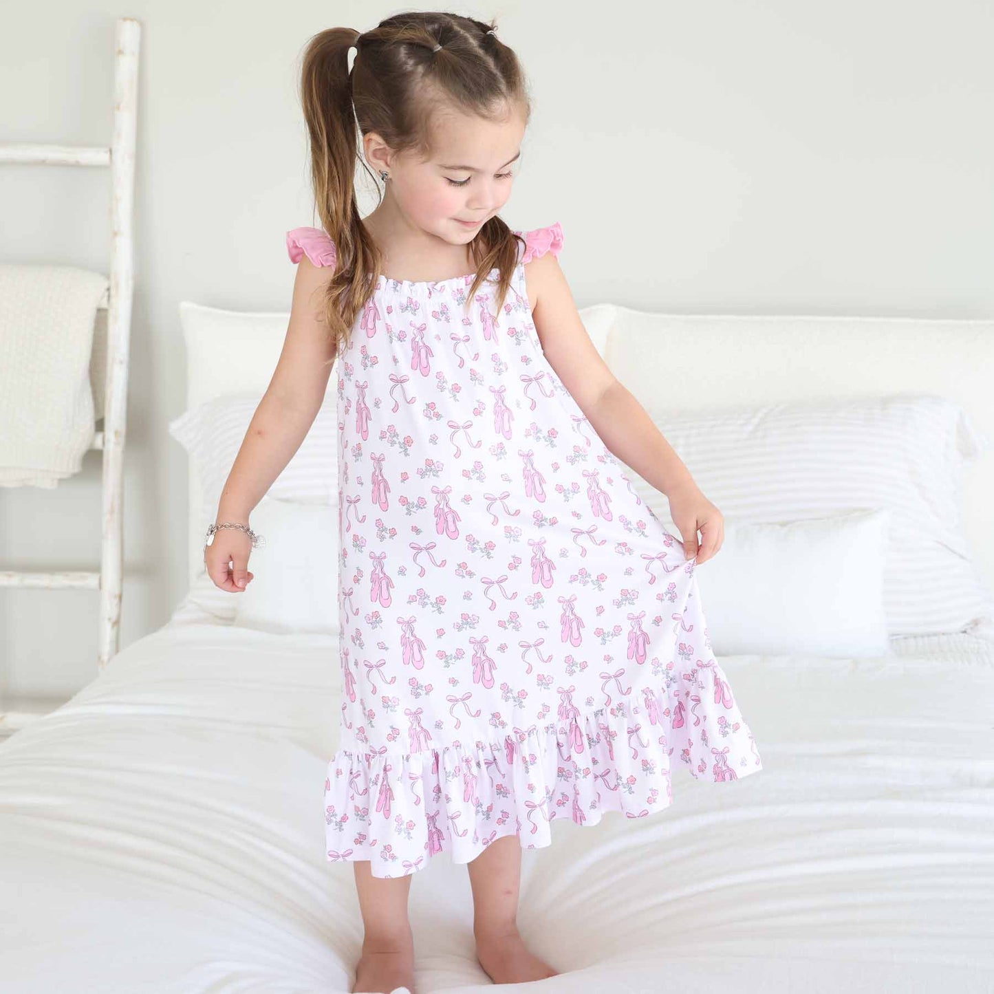 Girls' Full Length Ruffle Nightgown | Ballet Dreams