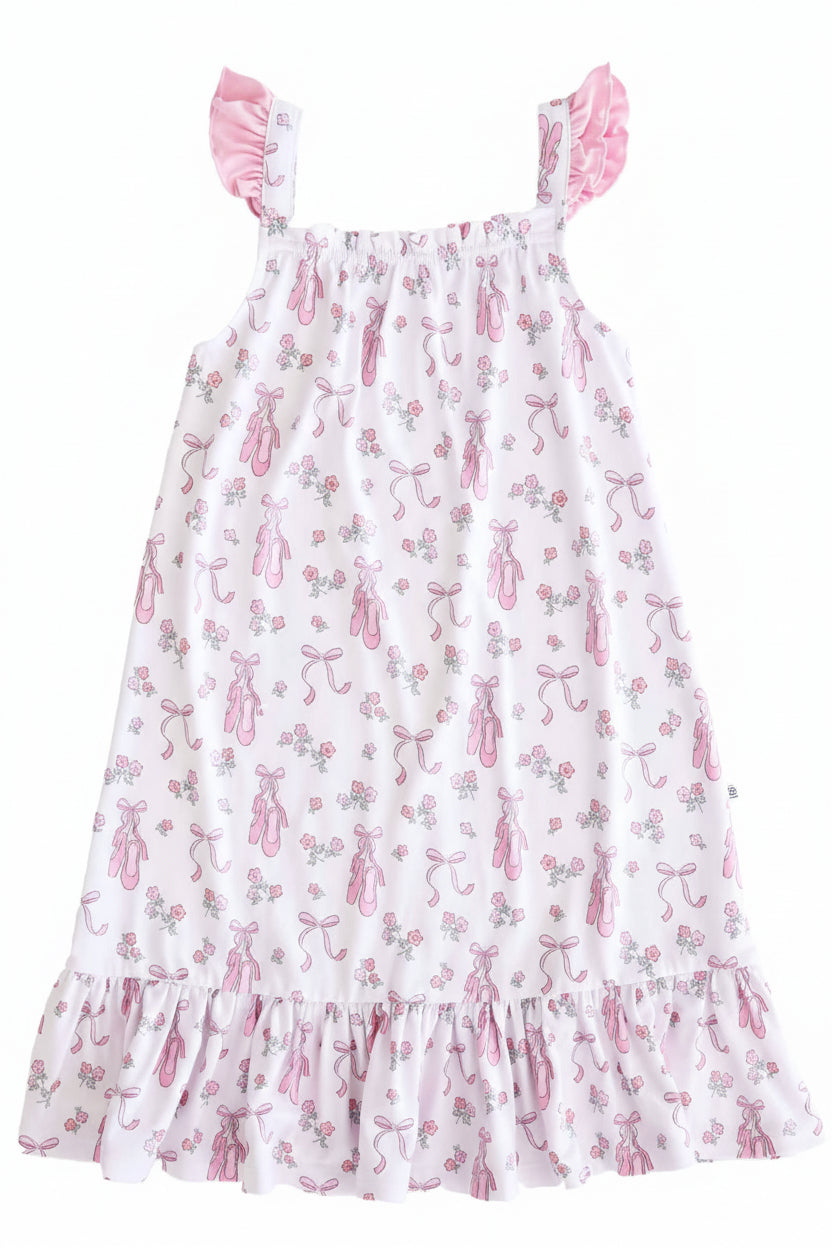 Girls' Full Length Ruffle Nightgown | Ballet Dreams