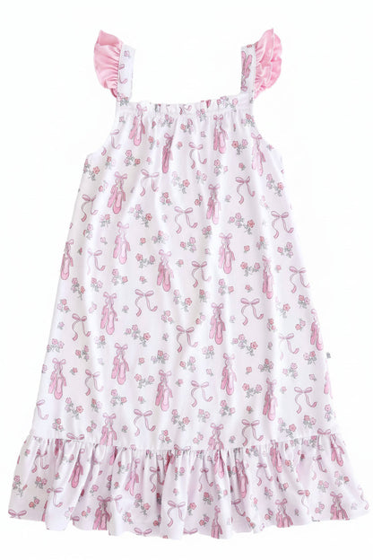 Girls' Full Length Ruffle Nightgown | Ballet Dreams