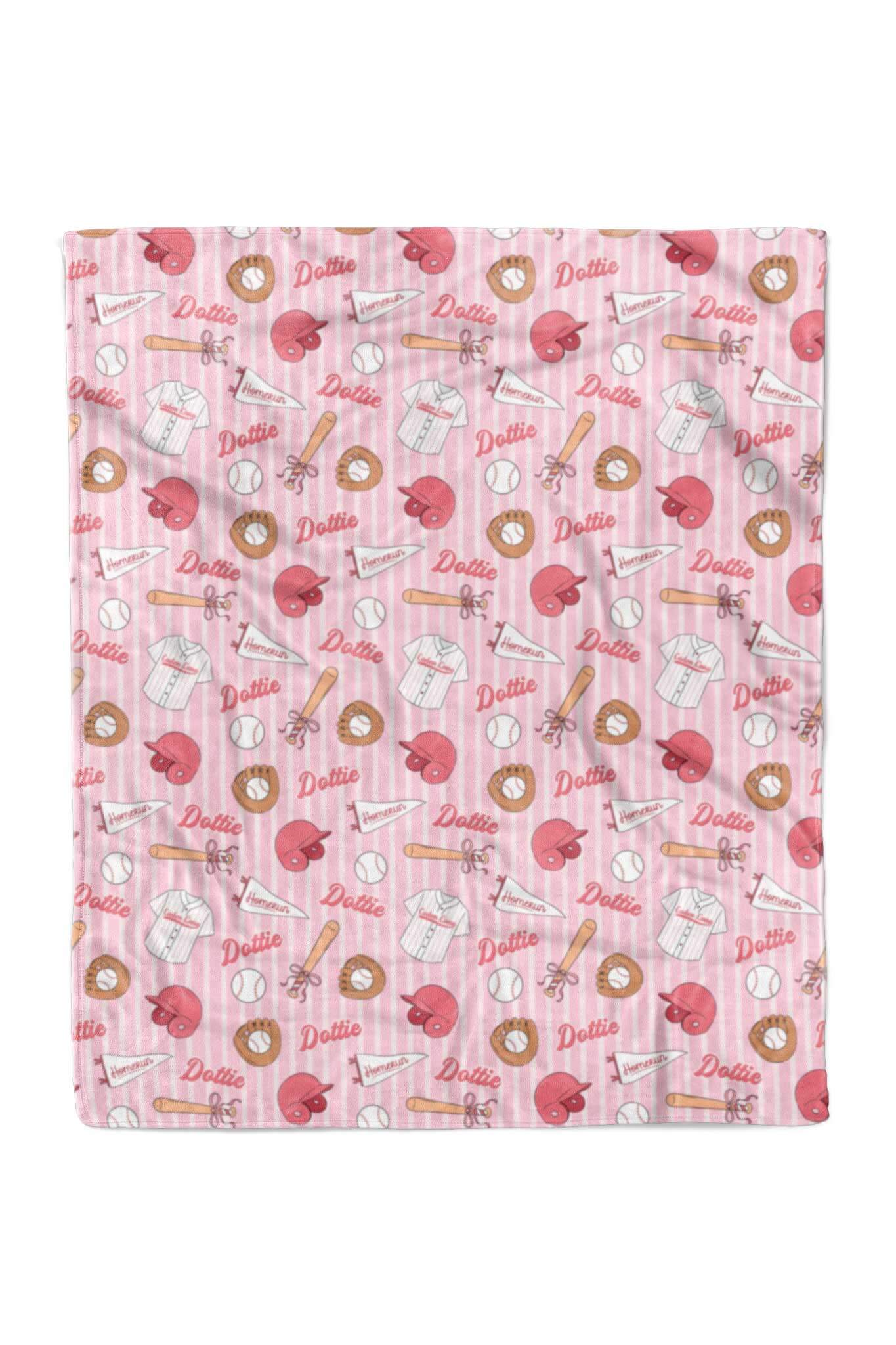 Ballpark Babes Personalized Kids Blanket