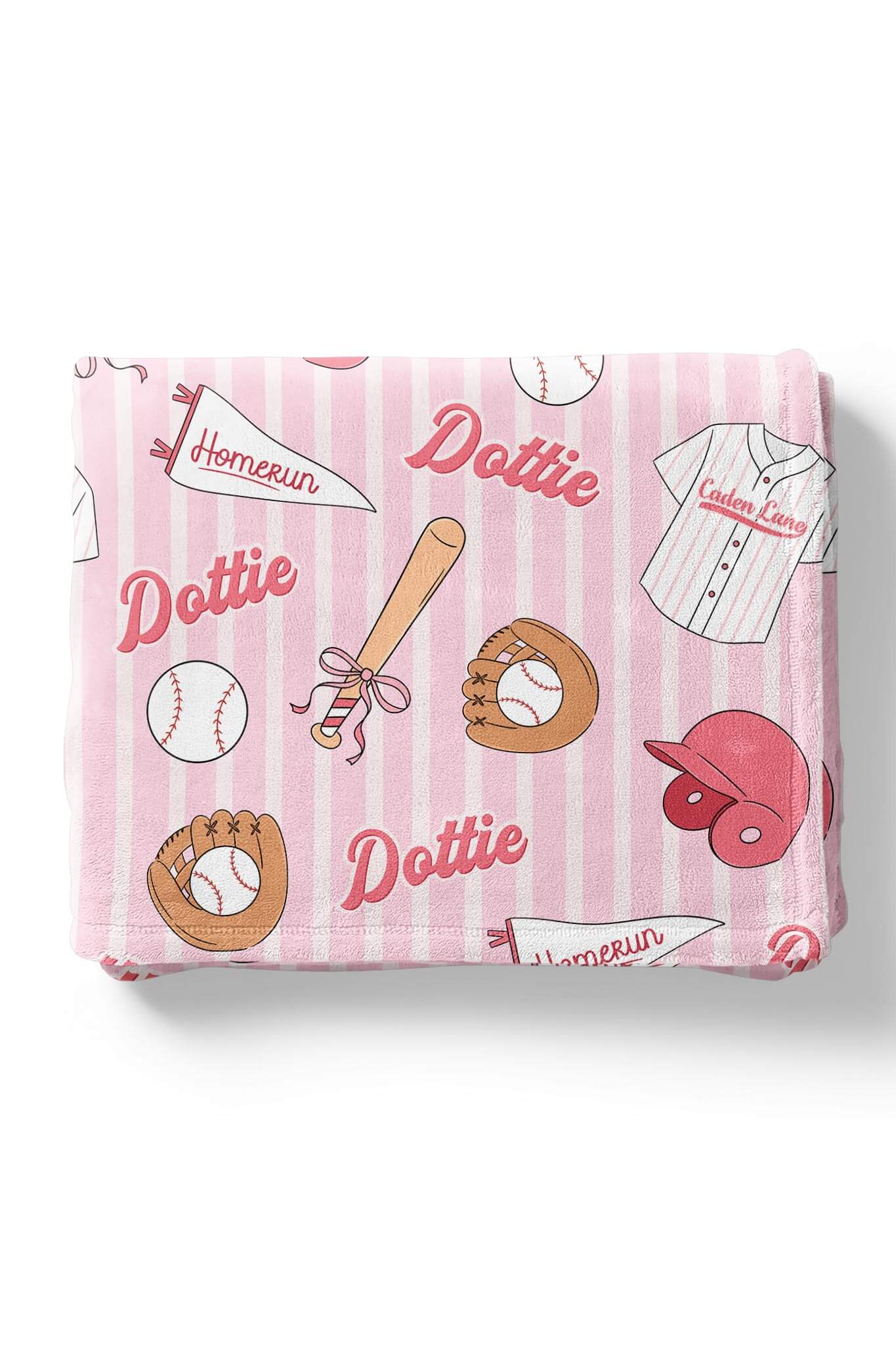 Ballpark Babes Personalized Kids Blanket