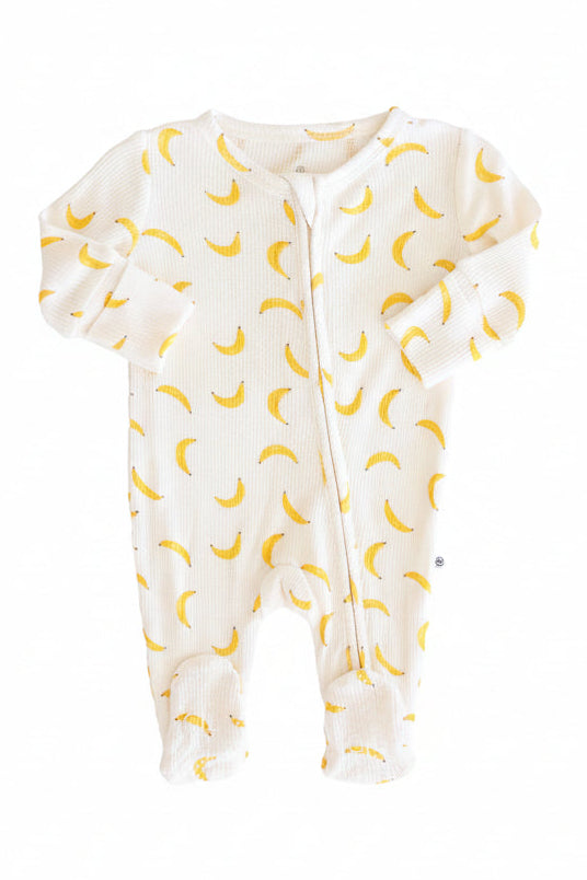 Go Bananas Bamboo Waffle Zipper Footie
