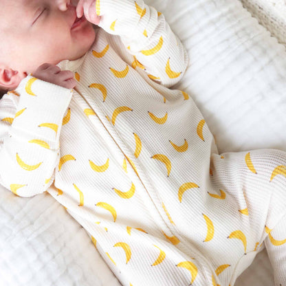Go Bananas Bamboo Waffle Zipper Footie