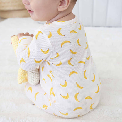 Go Bananas Bamboo Waffle Zipper Footie