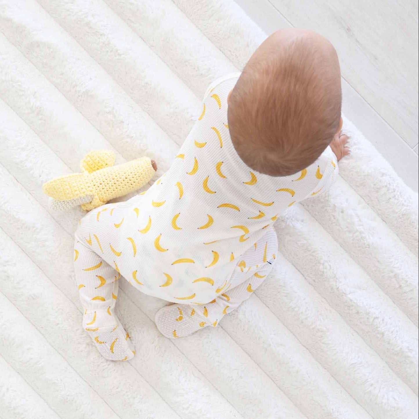 Go Bananas Bamboo Waffle Zipper Footie
