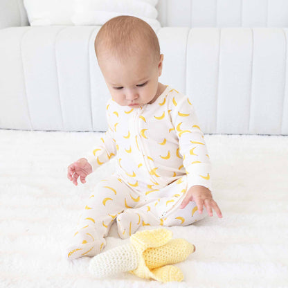 Go Bananas Bamboo Waffle Zipper Footie