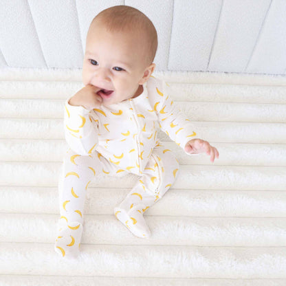 Go Bananas Bamboo Waffle Zipper Footie