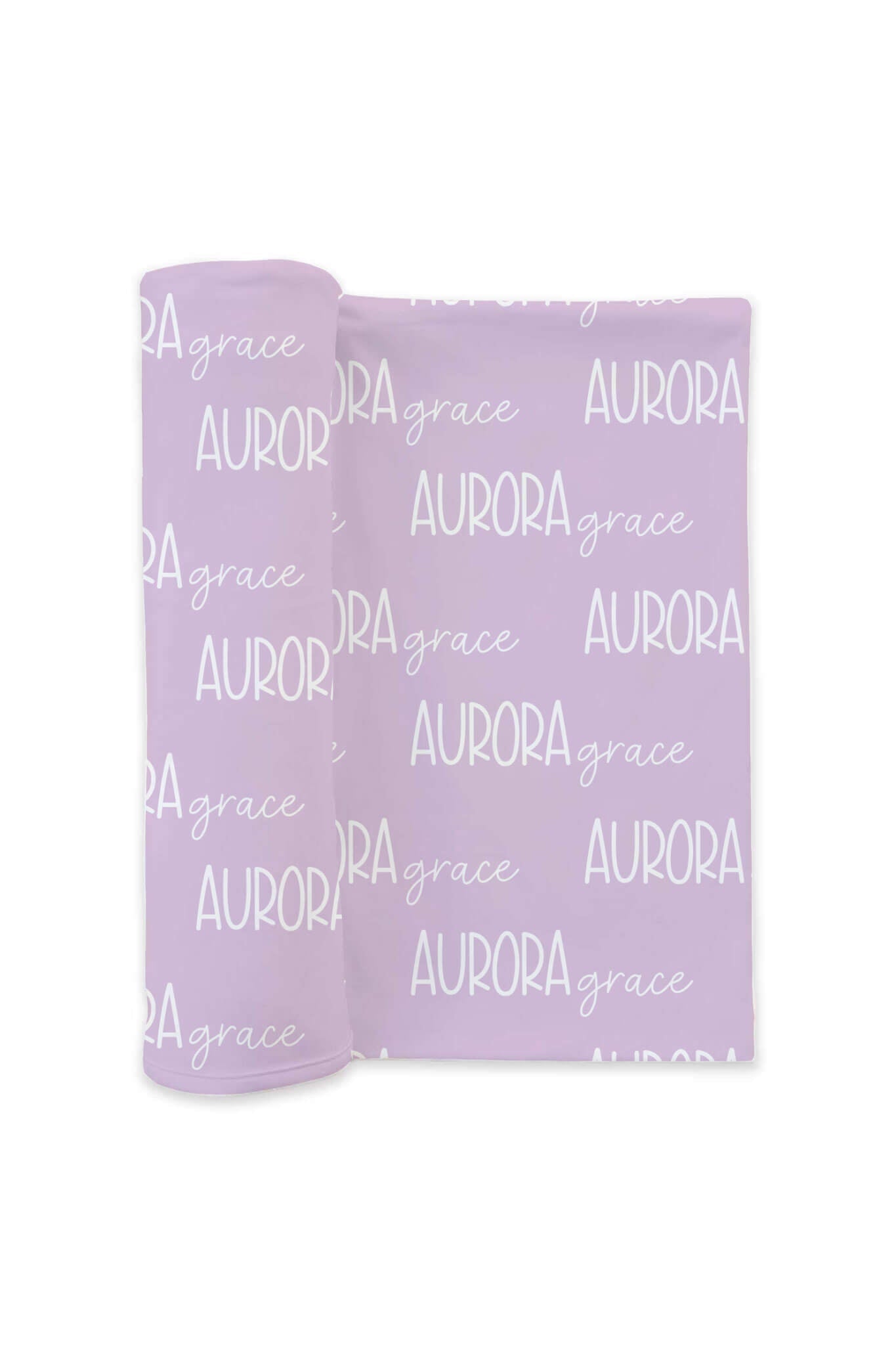Personalized Baby Name Swaddle Blanket Font Duo | Barely Orchid