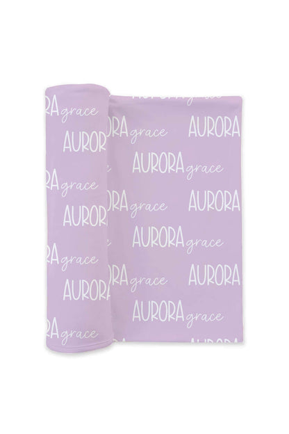 Personalized Baby Name Swaddle Blanket Font Duo | Barely Orchid