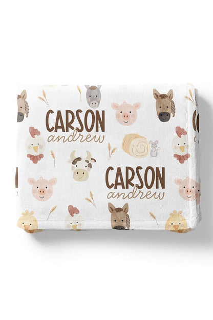 Barnyard Buddies Personalized Kids Blanket