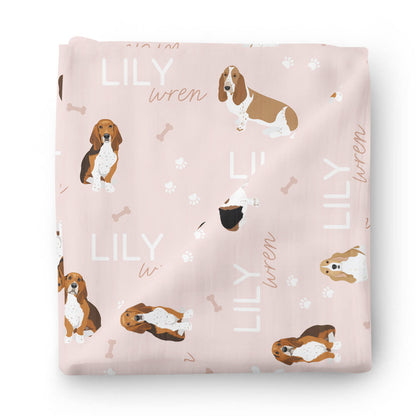Personalized Baby Name Swaddle Blanket | Dog Breeds