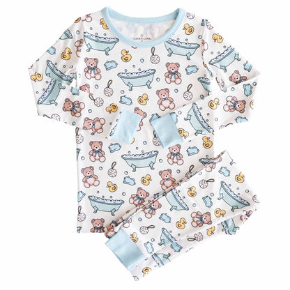 Bathtime Besties Two Piece Pajama Set | Blue