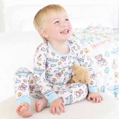 Bathtime Besties Two Piece Pajama Set | Blue