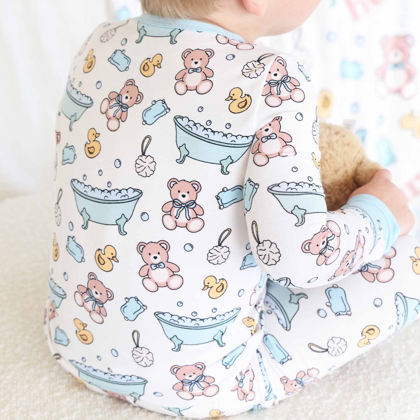 Bathtime Besties Two Piece Pajama Set | Blue