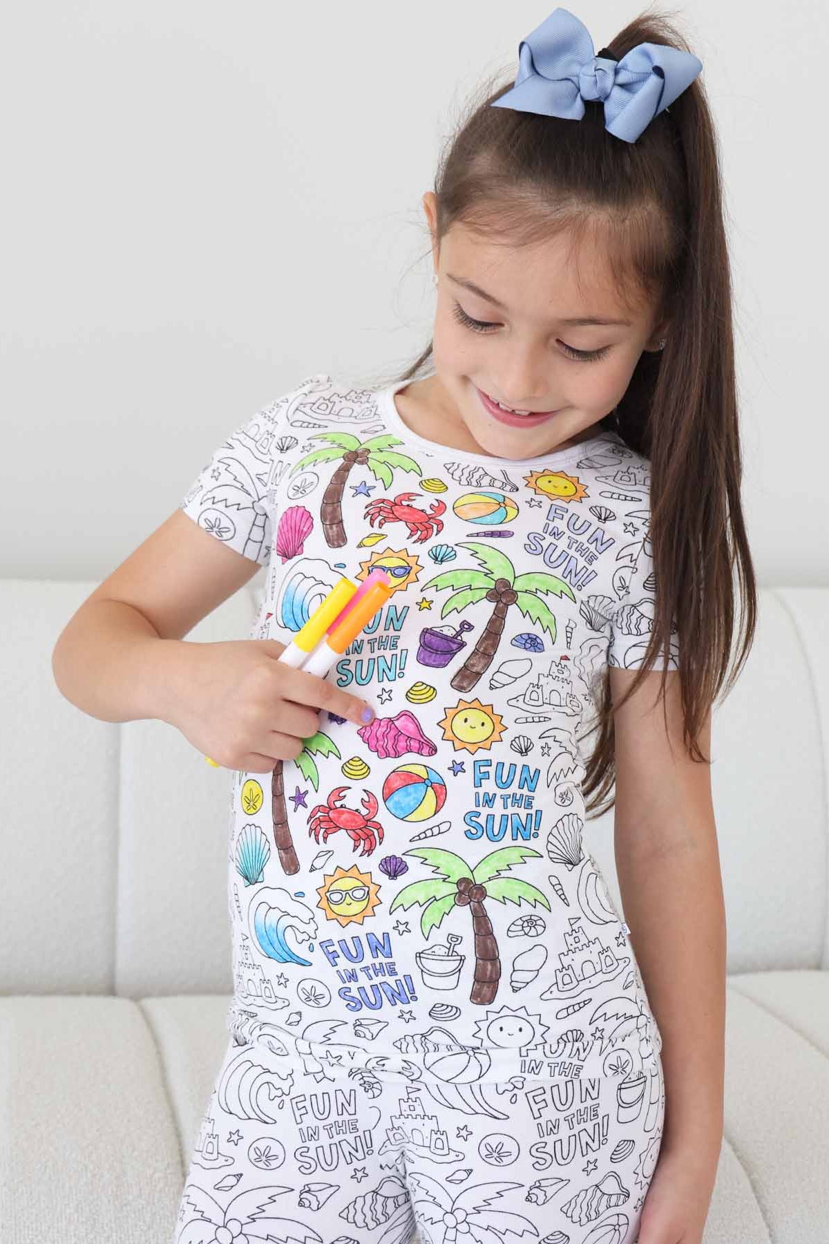 Colorable Two Piece Pajama Set | Beach Bash