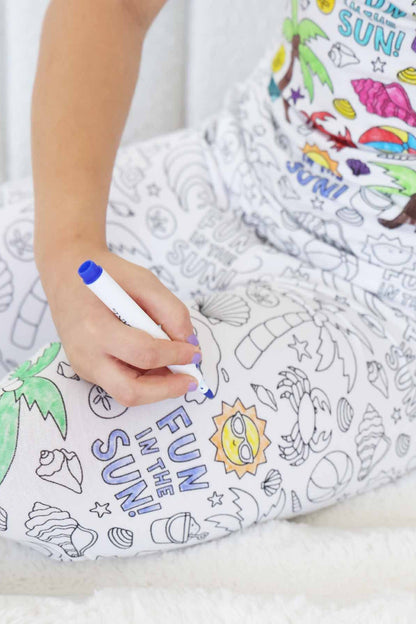 Colorable Two Piece Pajama Set | Beach Bash