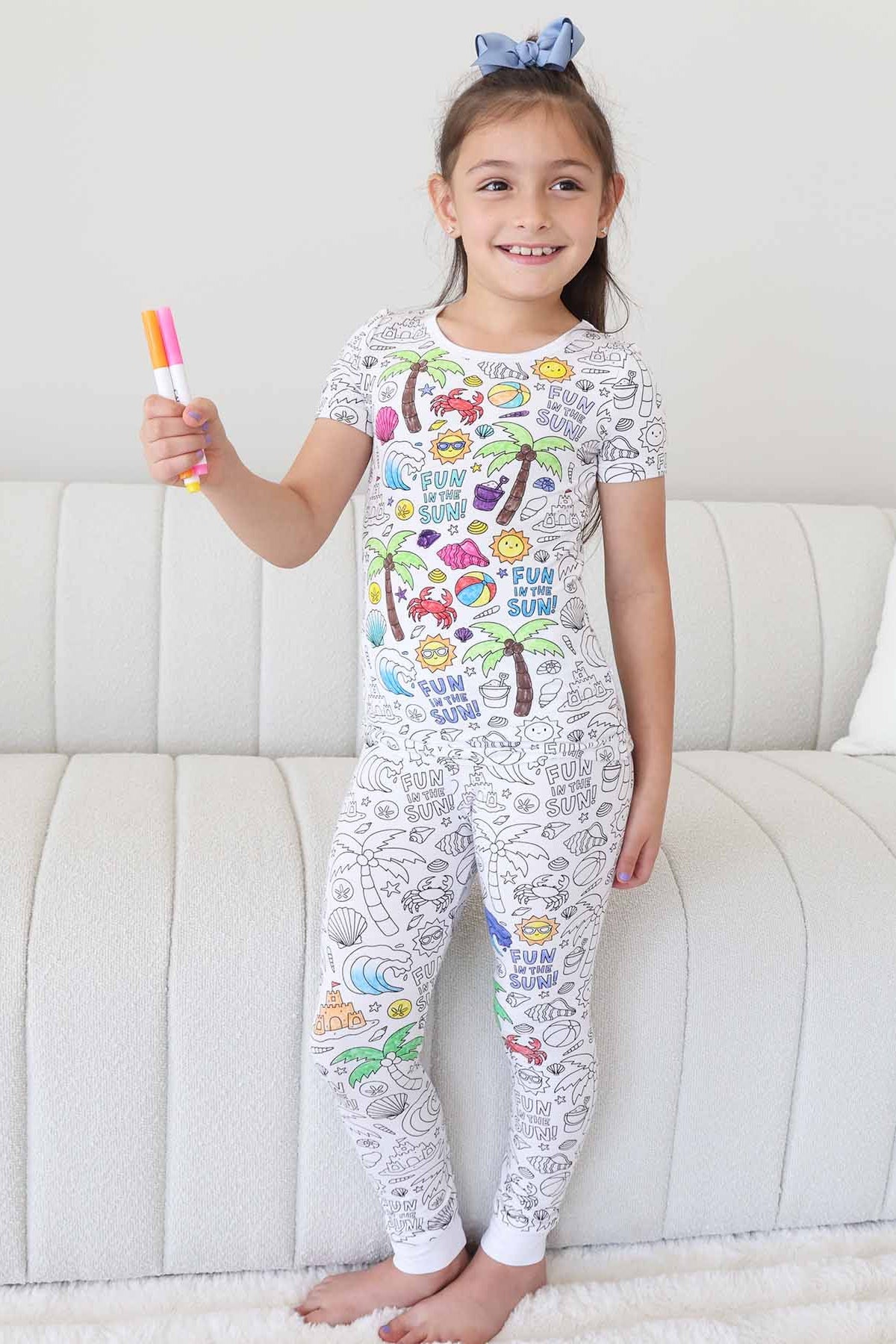 Colorable Two Piece Pajama Set | Beach Bash
