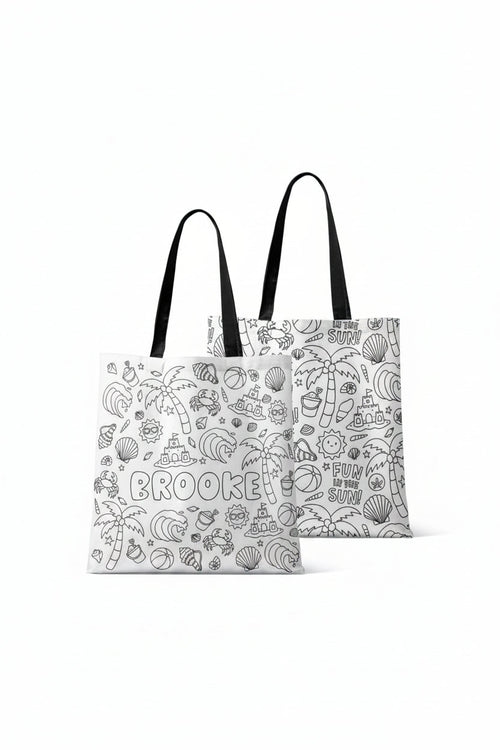 Colorable Personalized Tote Bags | Beach Bash
