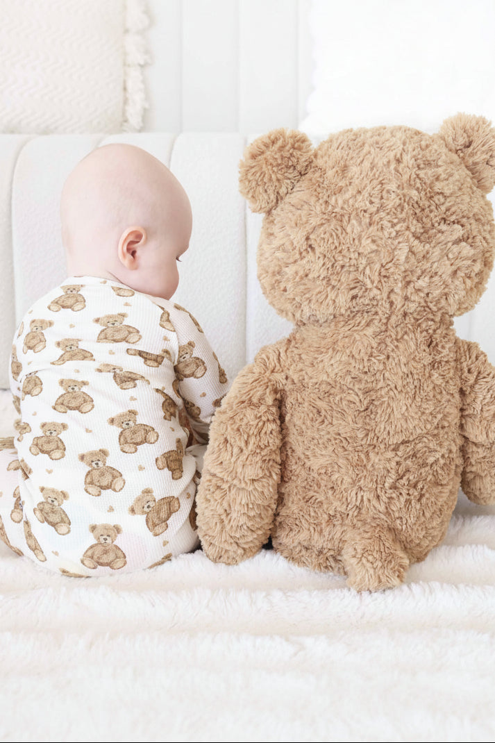 Beary Sweet Bamboo Waffle Convertible Zip Romper