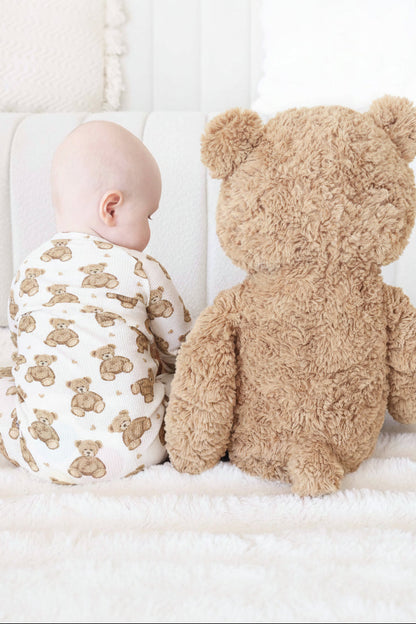 Beary Sweet Bamboo Waffle Convertible Zip Romper