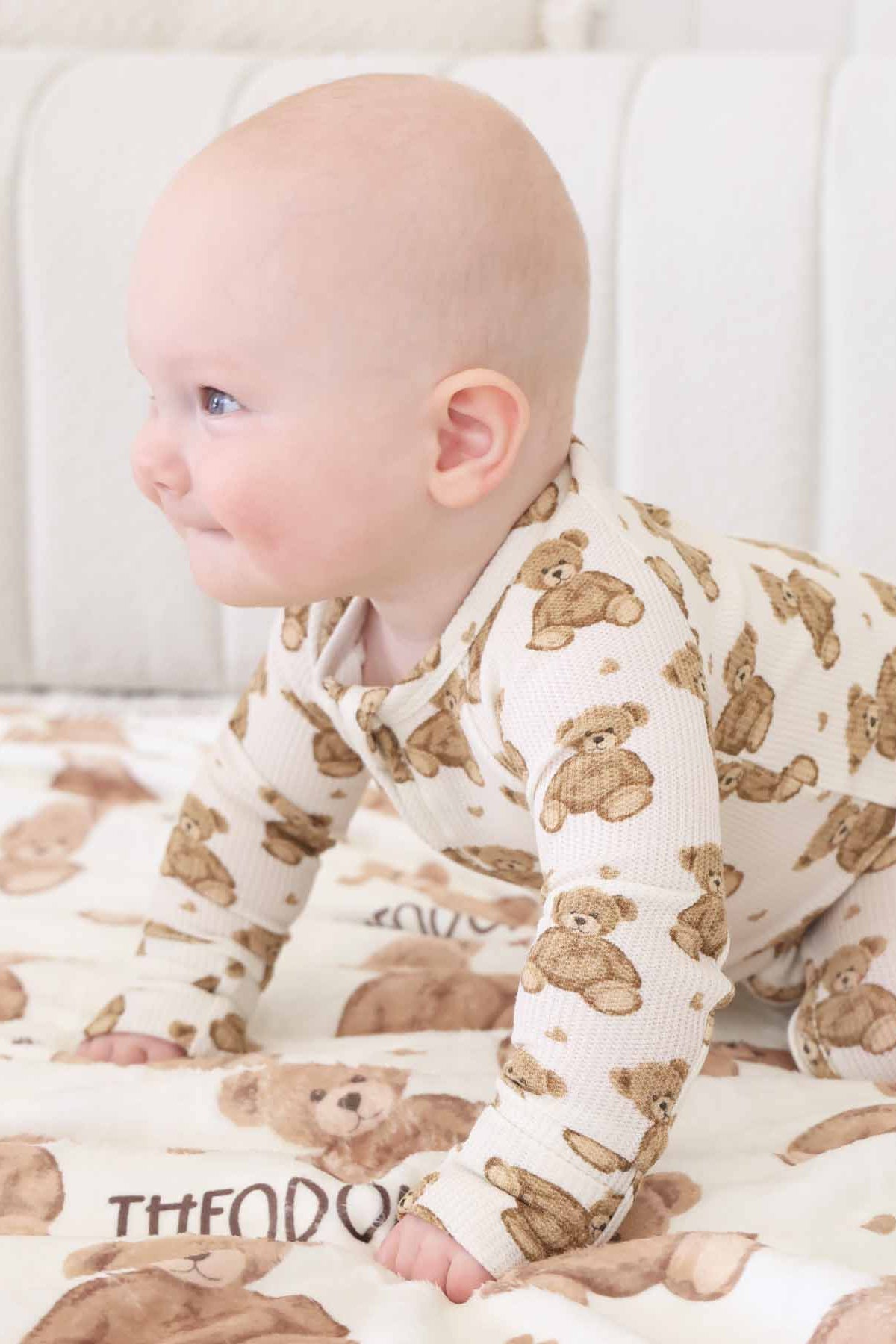 Beary Sweet Bamboo Waffle Convertible Zip Romper