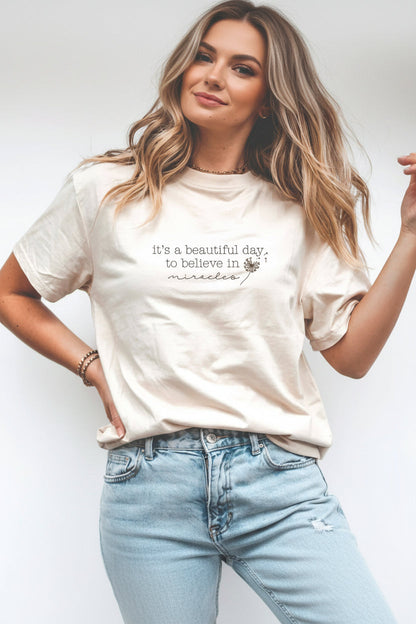 Beautiful Day For Miracles Graphic Tee | Ivory