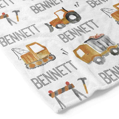 Little Digger Personalized Toddler Blanket